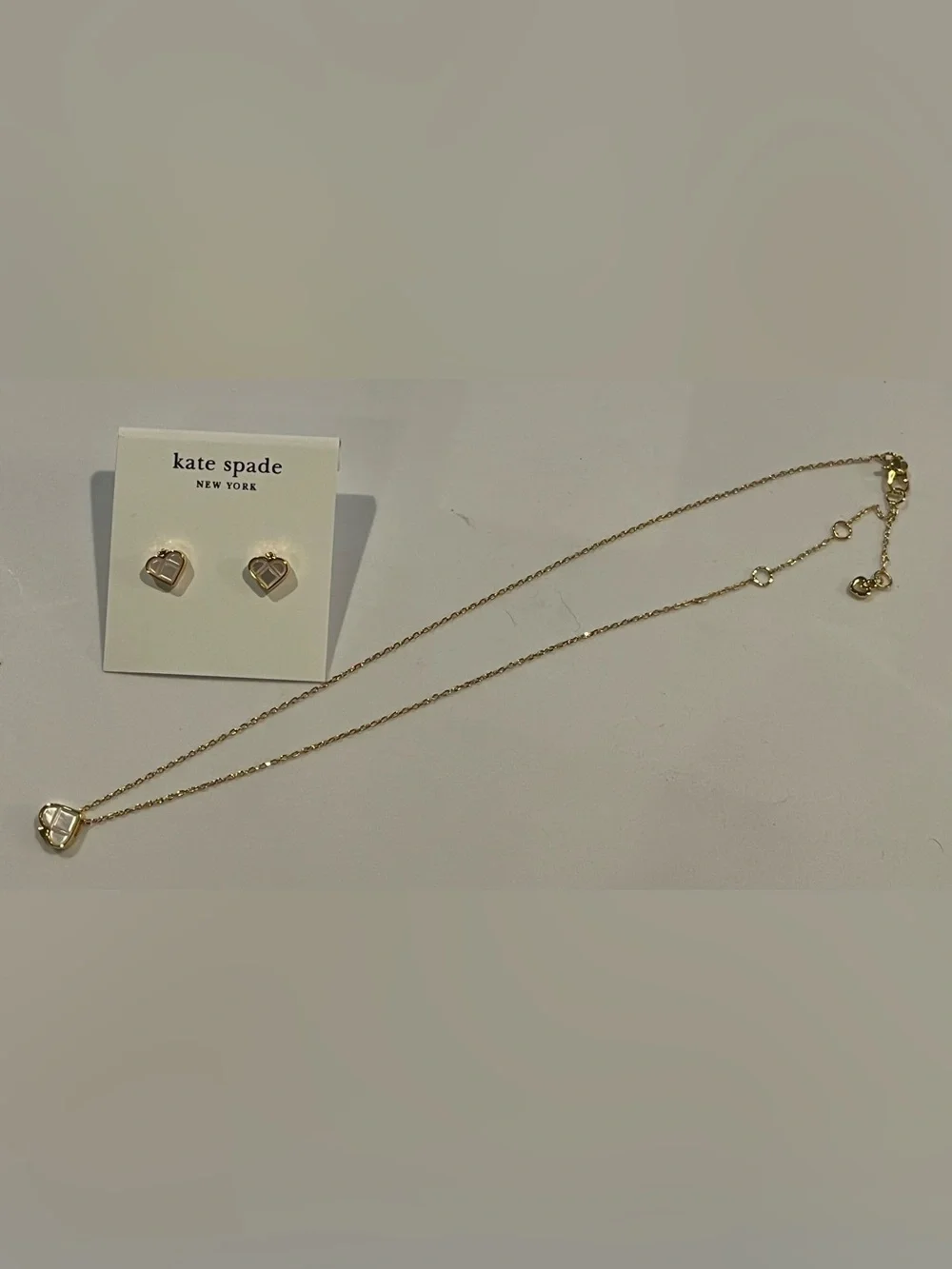 Delicate Gold-Tone Kate Spade Women's  Necklace and Matching Earrings